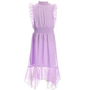 Ava & Yelly Big Girls Sleeveless Clip Dot Hankey Maxi Dress lilac size 10